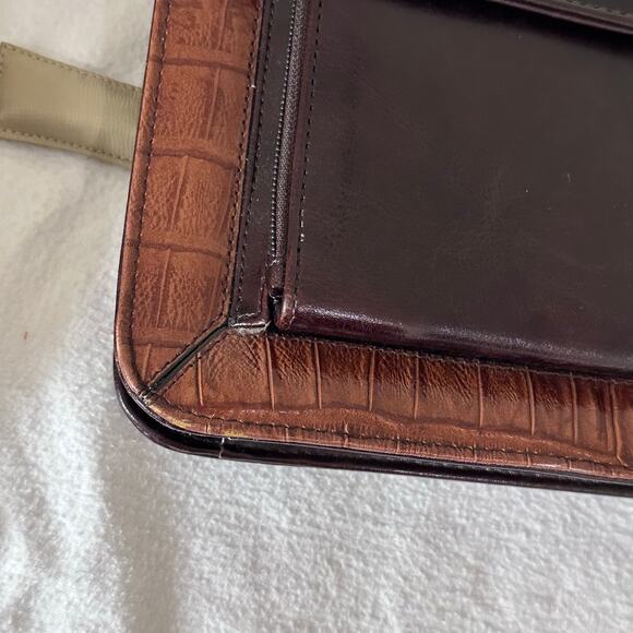 Vintage Bellerose Organizer Bag Brown Briefcase Laptop Messenger Portfolio Bag - Picture 12 of 12
